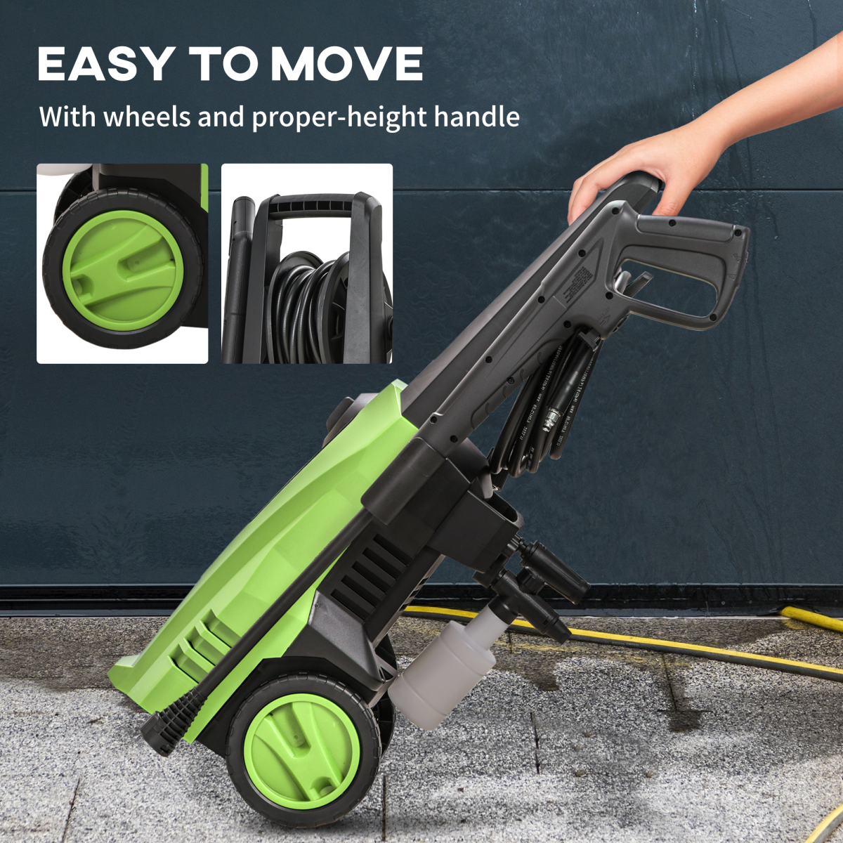 DURHAND Portable Power Washer 1800W, 150 Bar, 510 L/h for Garden, Car, Furniture