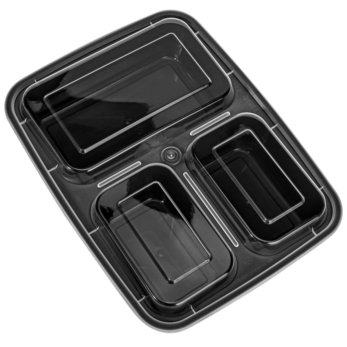 VINSANI 30pk 3 COMPARTMENTS MEAL PREP CONTAINERS 1010478