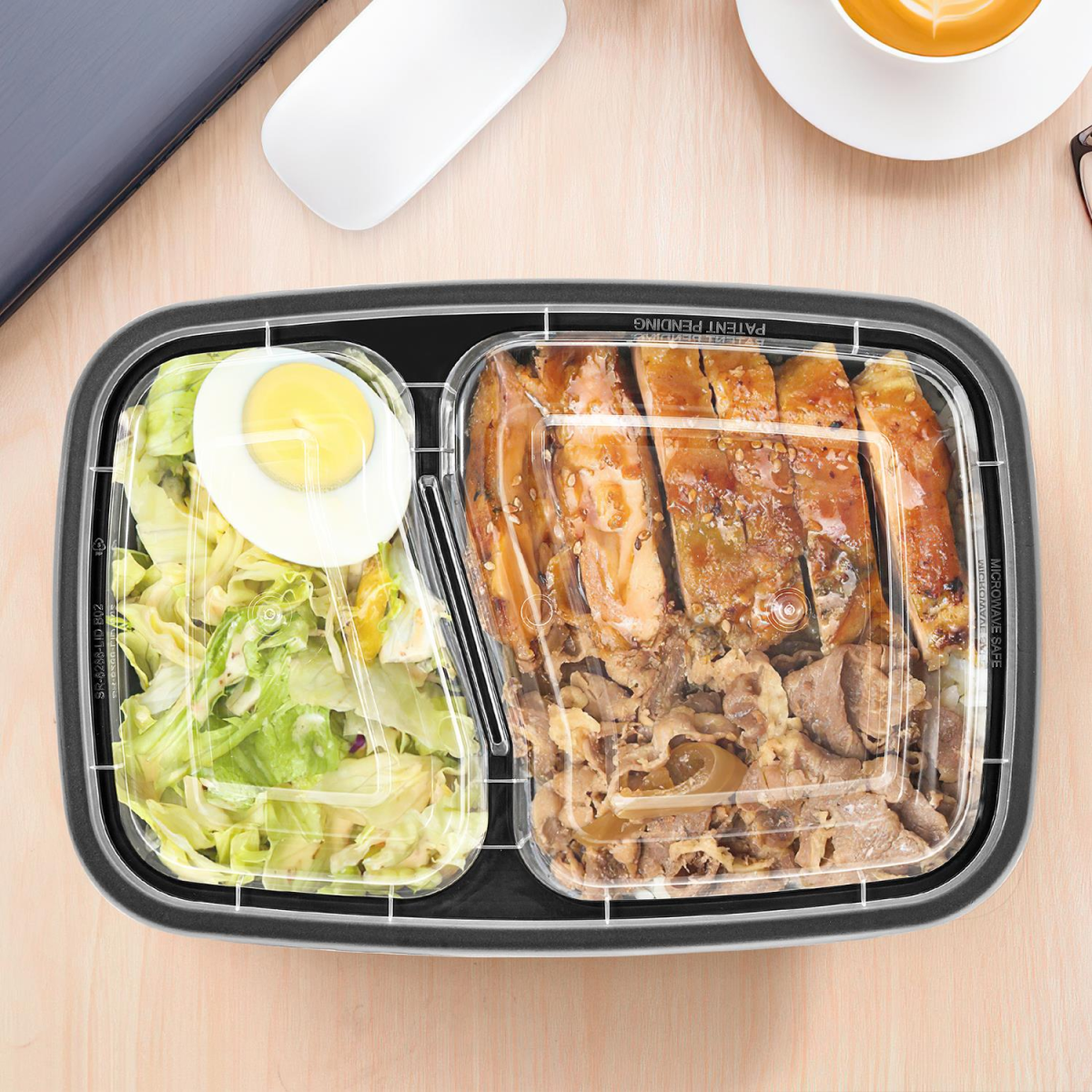 VINSANI 10pk 2 COMPARTMENTS MEAL PREP CONTAINERS 1010424 X 2