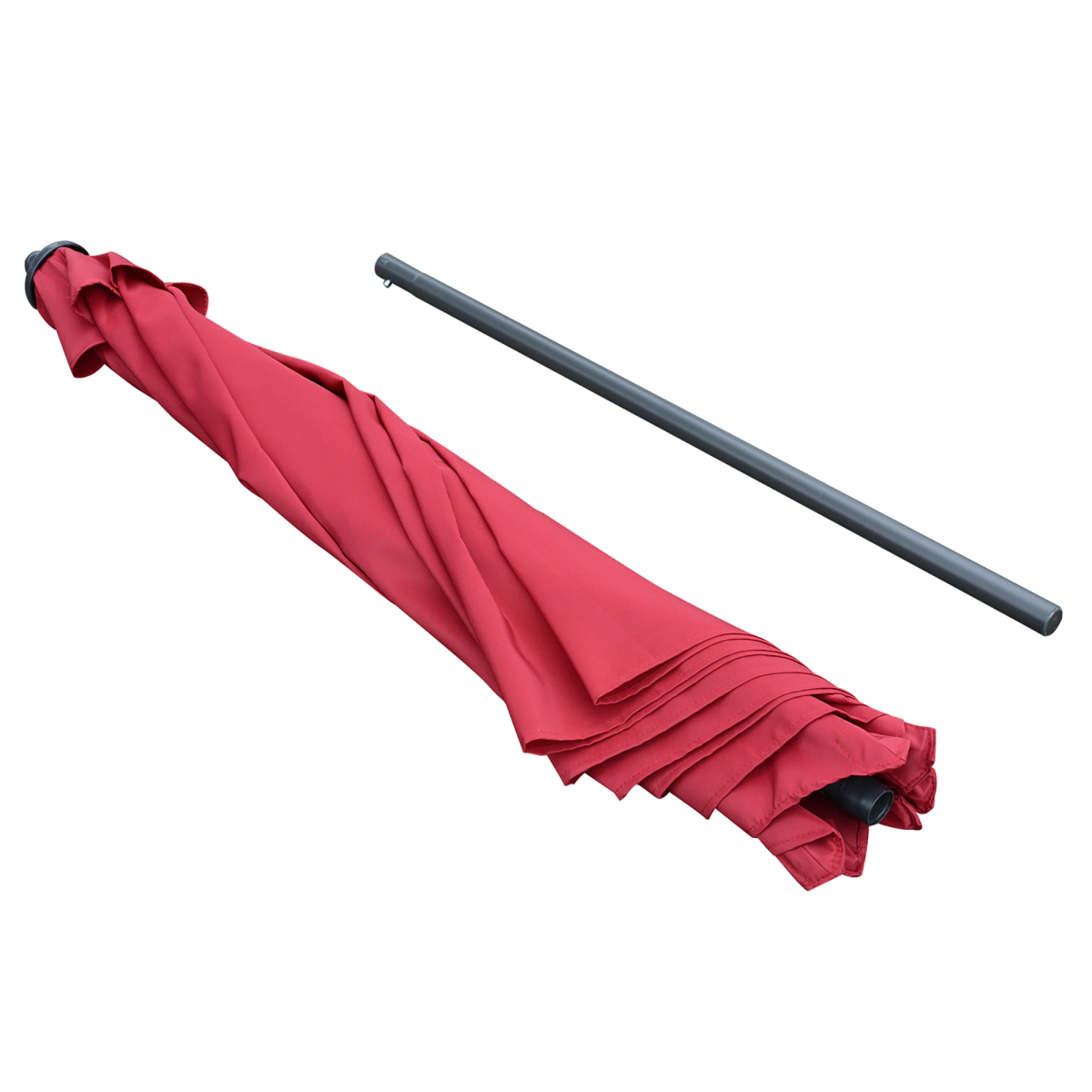 Outsunny Umbrella Parasol ?2.8x2.4 m, Steel, Polyester-Wine Red