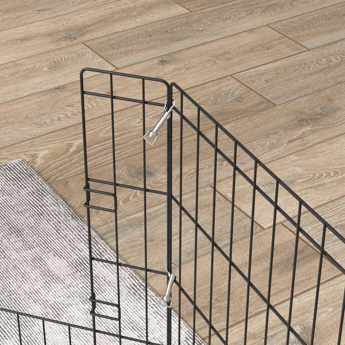 PawHut 24" Pet Dog Playpen, Puppy Cage, Eight-Panel Metal Fence, Run, Garden