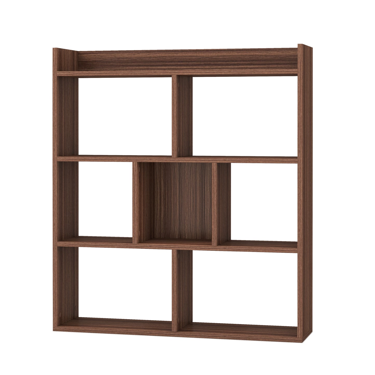 7 Cubes Open-back Bookshelf Home Storage Display Shelf-Coffee