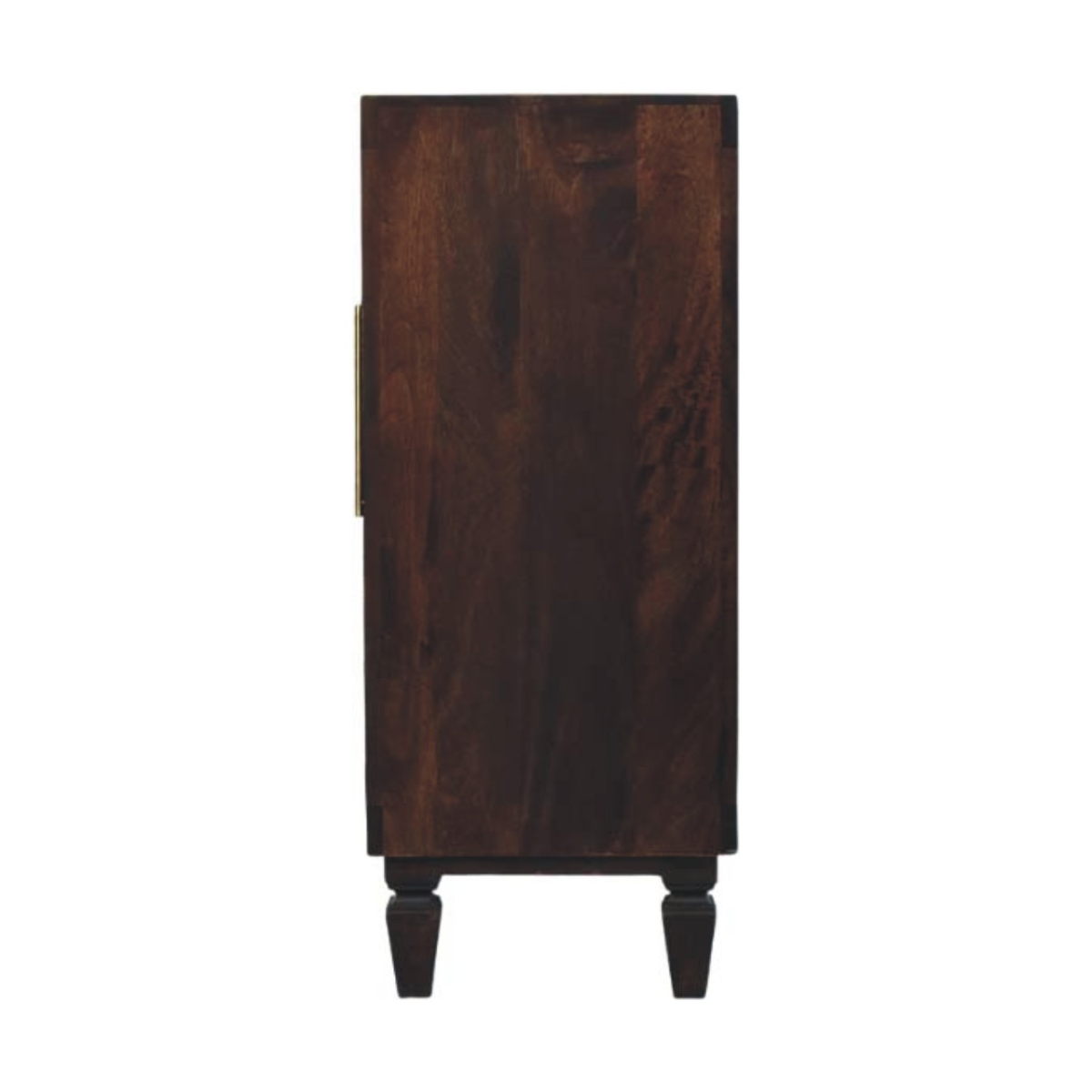 Artisan Furniture Solid Wood Vesta Textured Cabinet, 2 Doors, 2 Shelves, Dark Brown