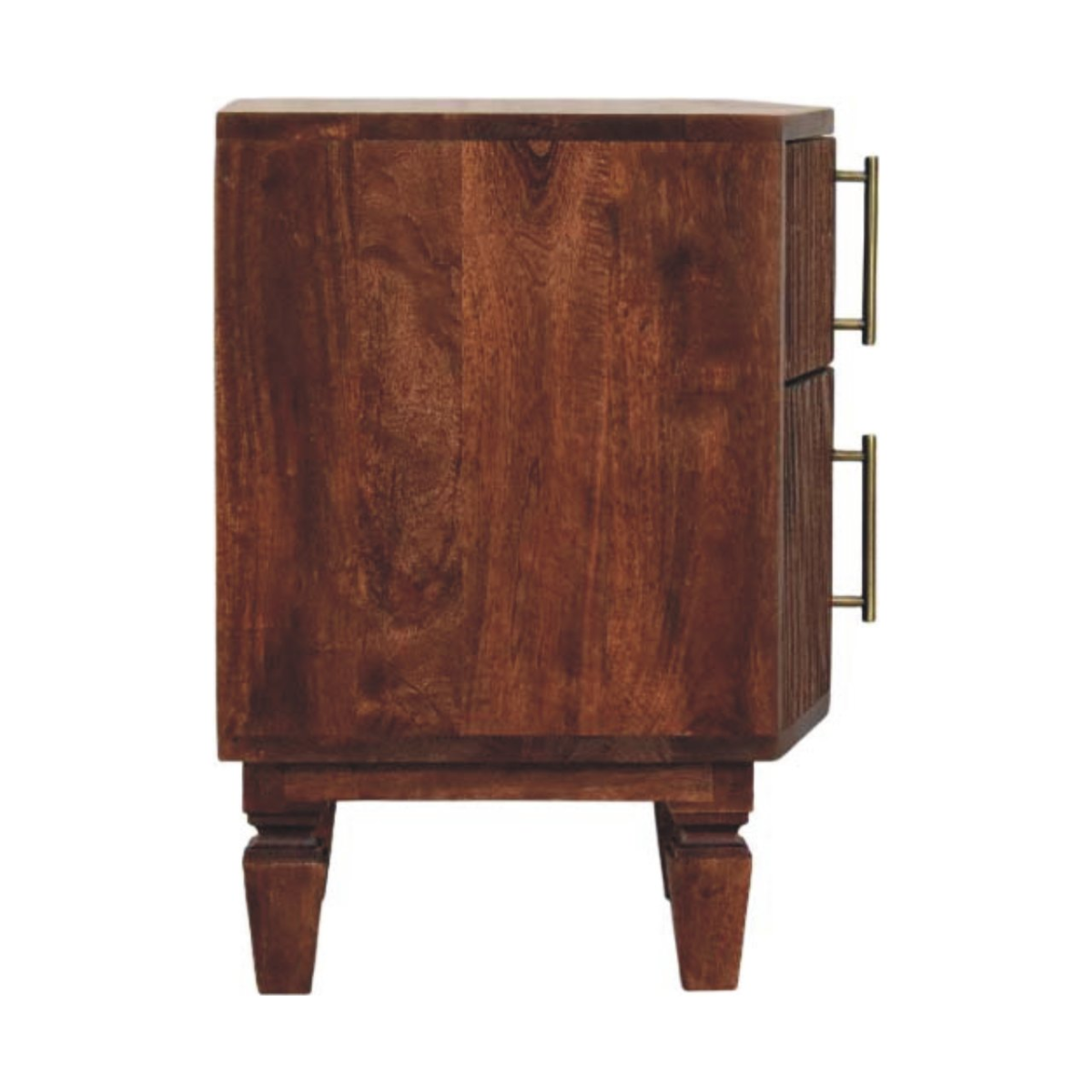Artisan Furniture Solid Wood Harper Nightstand, 2 Drawers, Dark Brown
