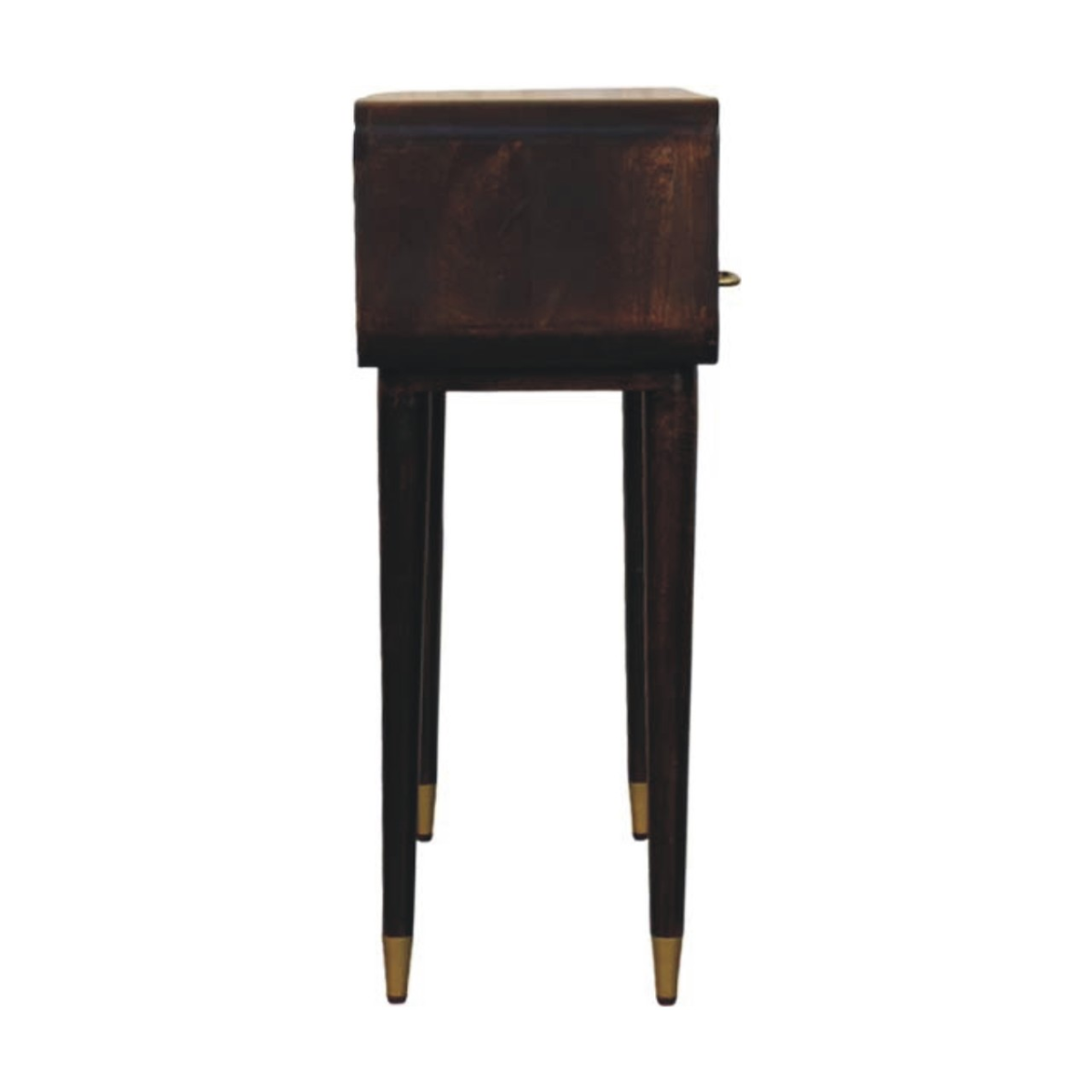 Artisan Furniture Solid Wood Apollo Loop Console Desk, 2 Drawers, 1 Open Slot, Dark Brown