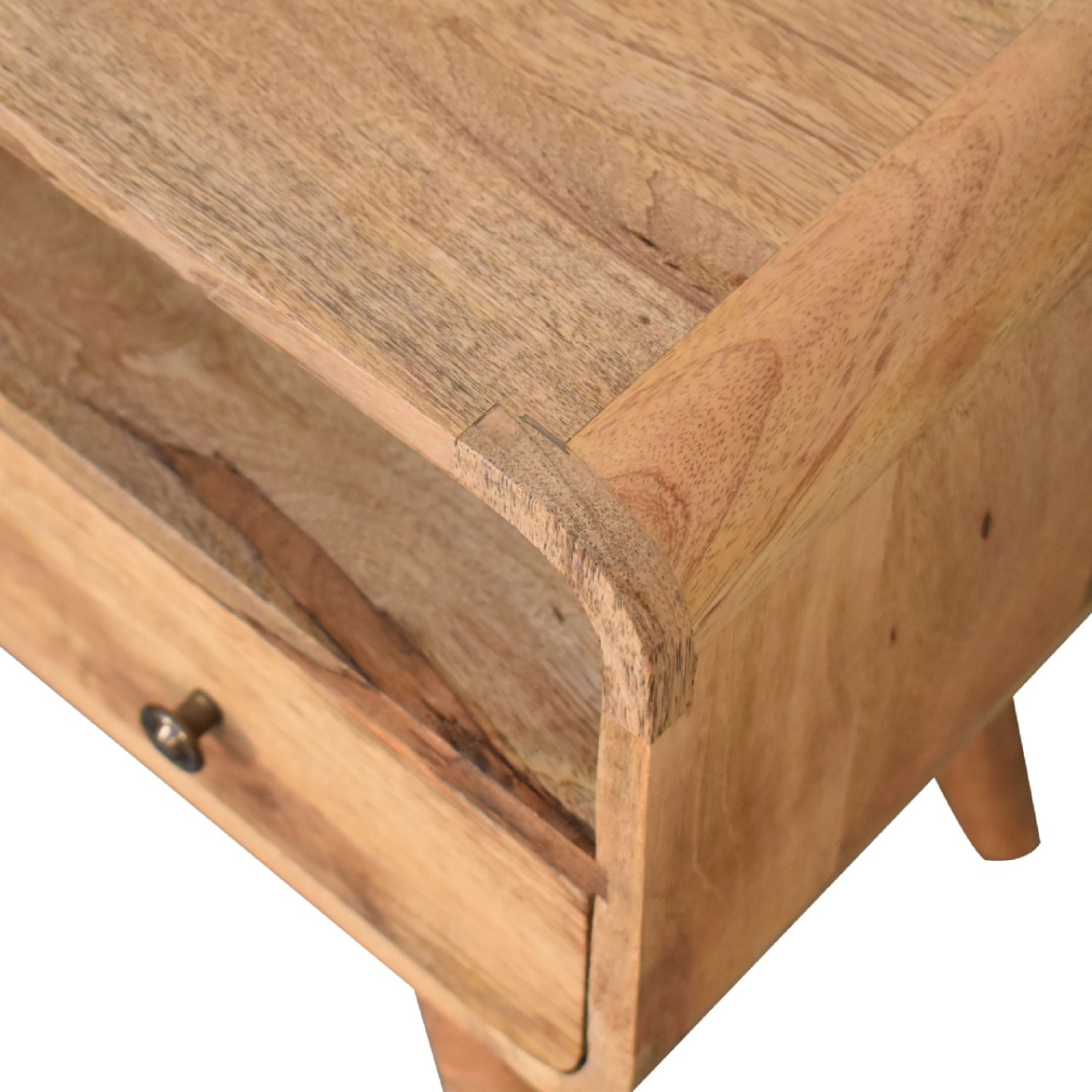Artisan Furniture Solid Wood Mini Curved Oak-ish Media Unit