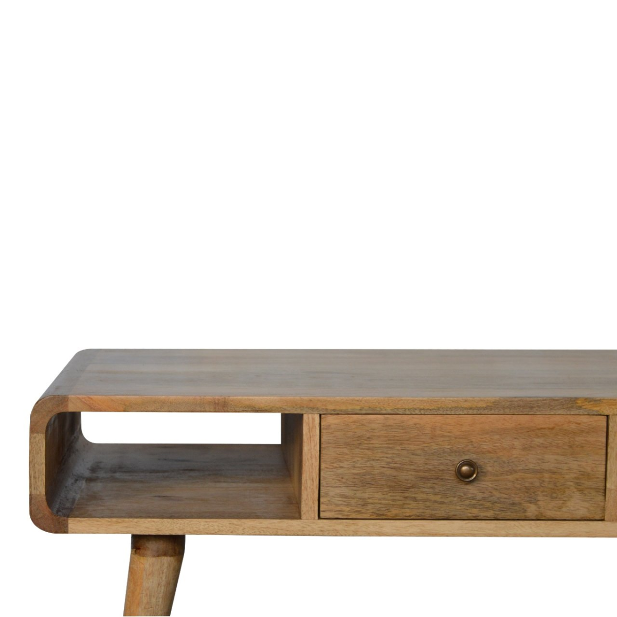 Artisan Furniture Solid Wood Curved Oak-ish Coffee Table