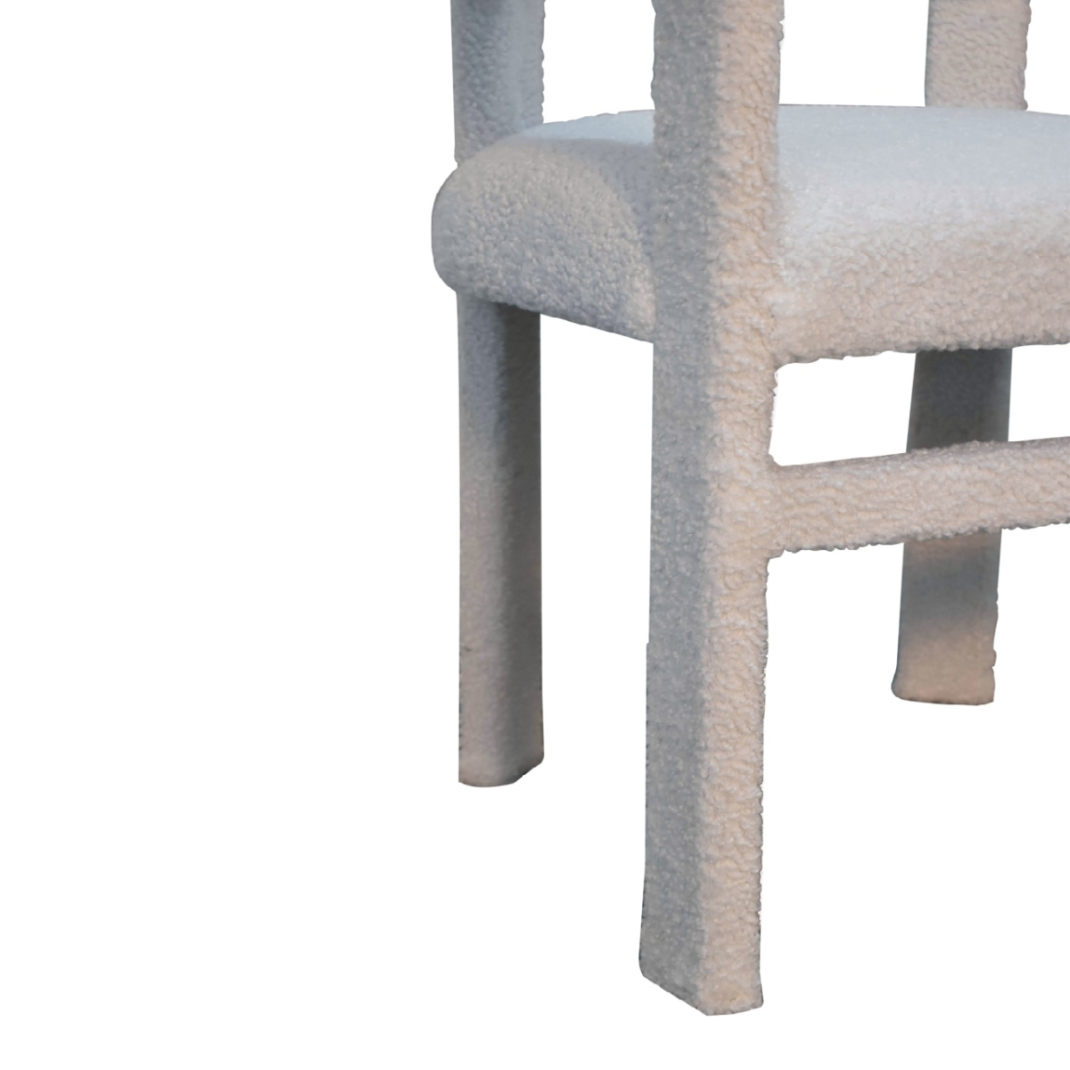Artisan Furniture Solid Wood White Boucle Occasional Chair