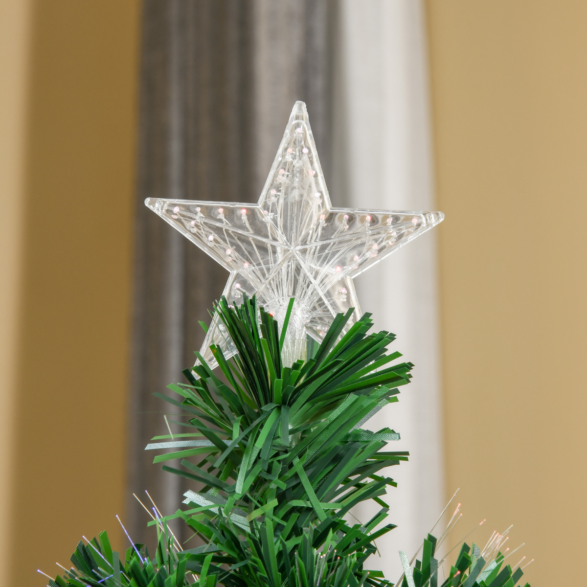 Pre-Lit Fibre Optic Artificial Christmas Tree Tree Topper Multi-Colour 5ft