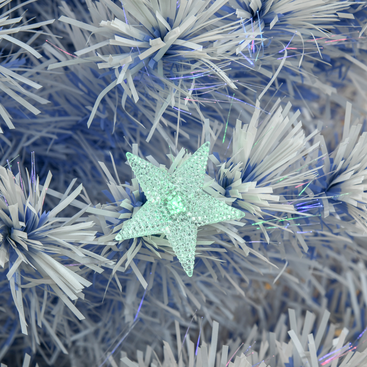 Artificial Fibre Christmas Tree Seasonal Deco 21 LED Easy Store 5FT White Blue