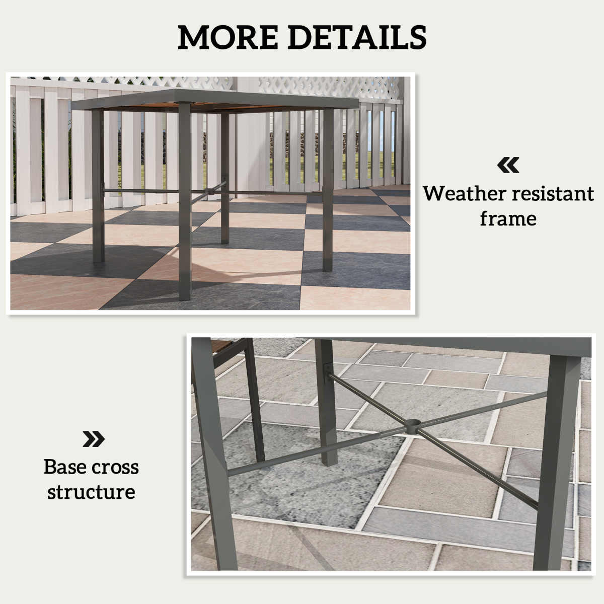 Outsunny 90cm Square Outdoor Patio Garden Dining Table with Umbrella Hole