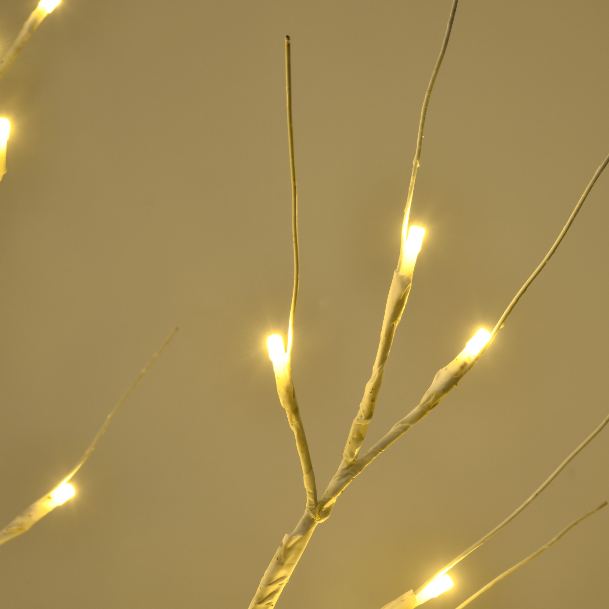 HOMCOM 4ft Artificial White Birch Tree Light  72 Warm White Pre-Lit LED Light