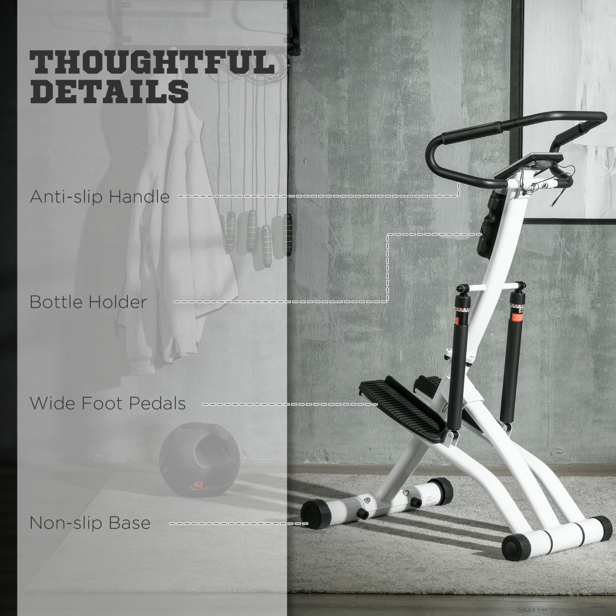 SPORTNOW Stepper Machine with 12-Level Hydraulic Resistance, LCD Monitor