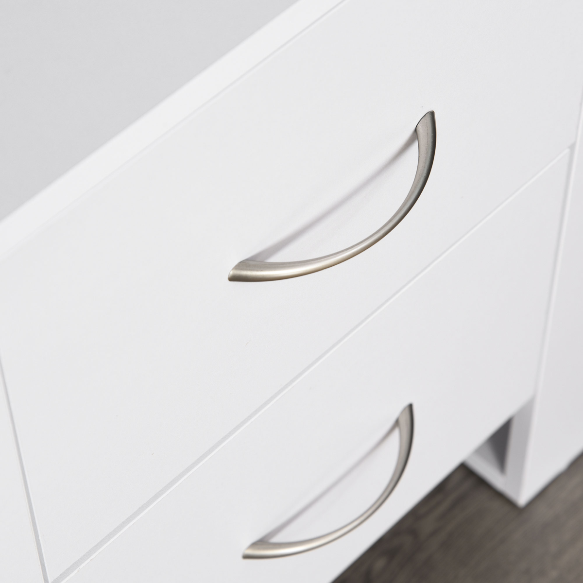 Particle Board 2-Drawer Bedside Table White