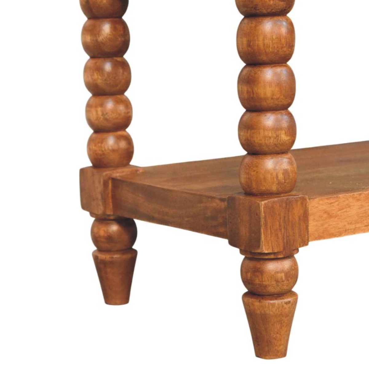 Artisan Furniture Solid Wood Upholstered Leather Spindle Bench, 2 Drawers, 1 Shelf, Brown
