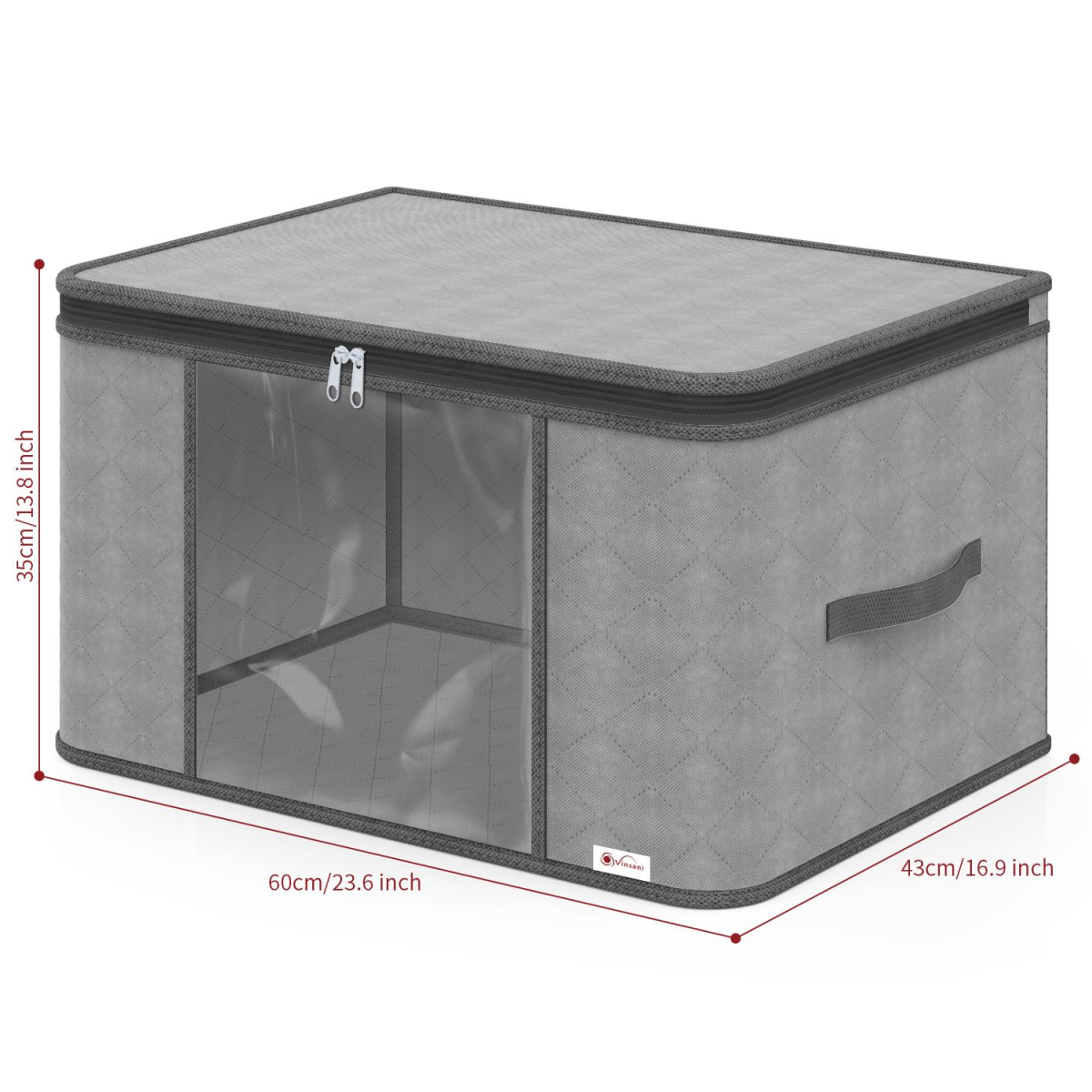 VINSANI 3pc DELUXE STORAGE BAGS LIGHT GREY 0000327