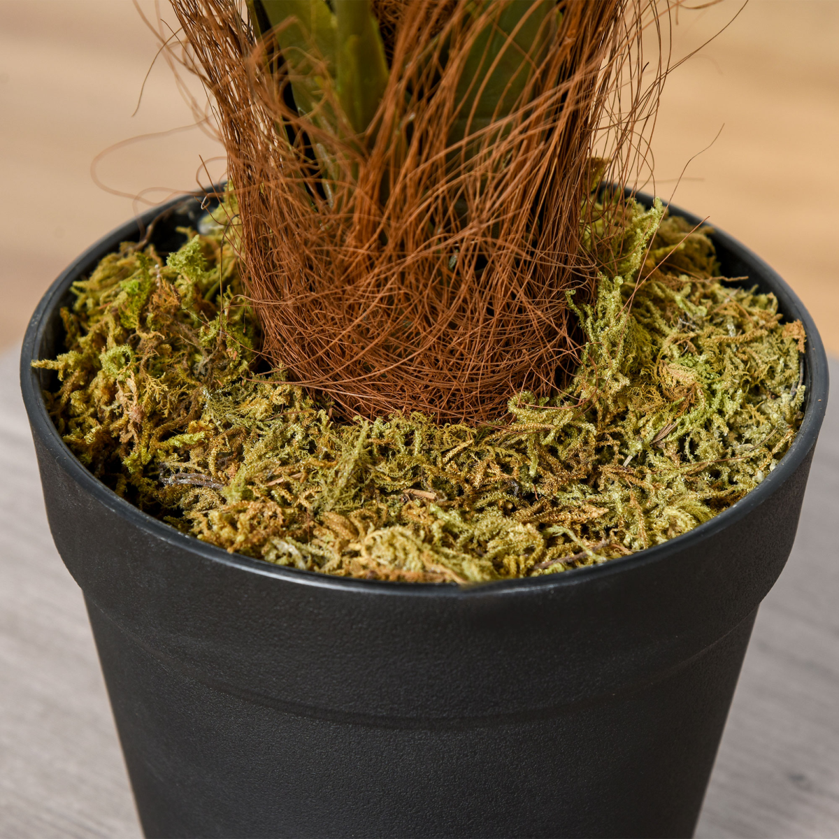 Artificial Palm Tree  8 Leaves with Nursery Pot, Fake Tropical Tree 60cm