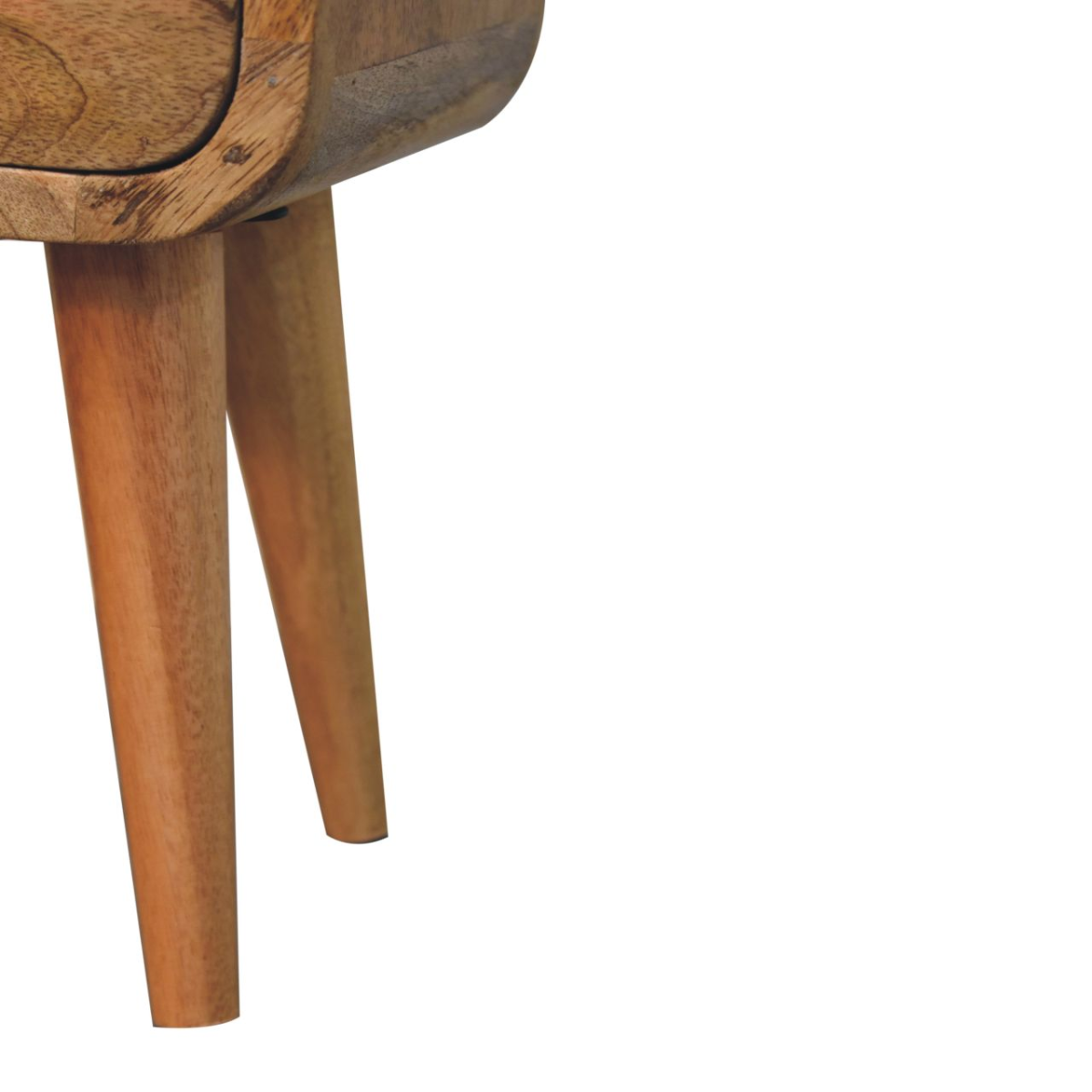 Artisan Furniture Solid Wood Extra Mini Oakish Curve Open Slot Bedside, 1 Drawer, Brown