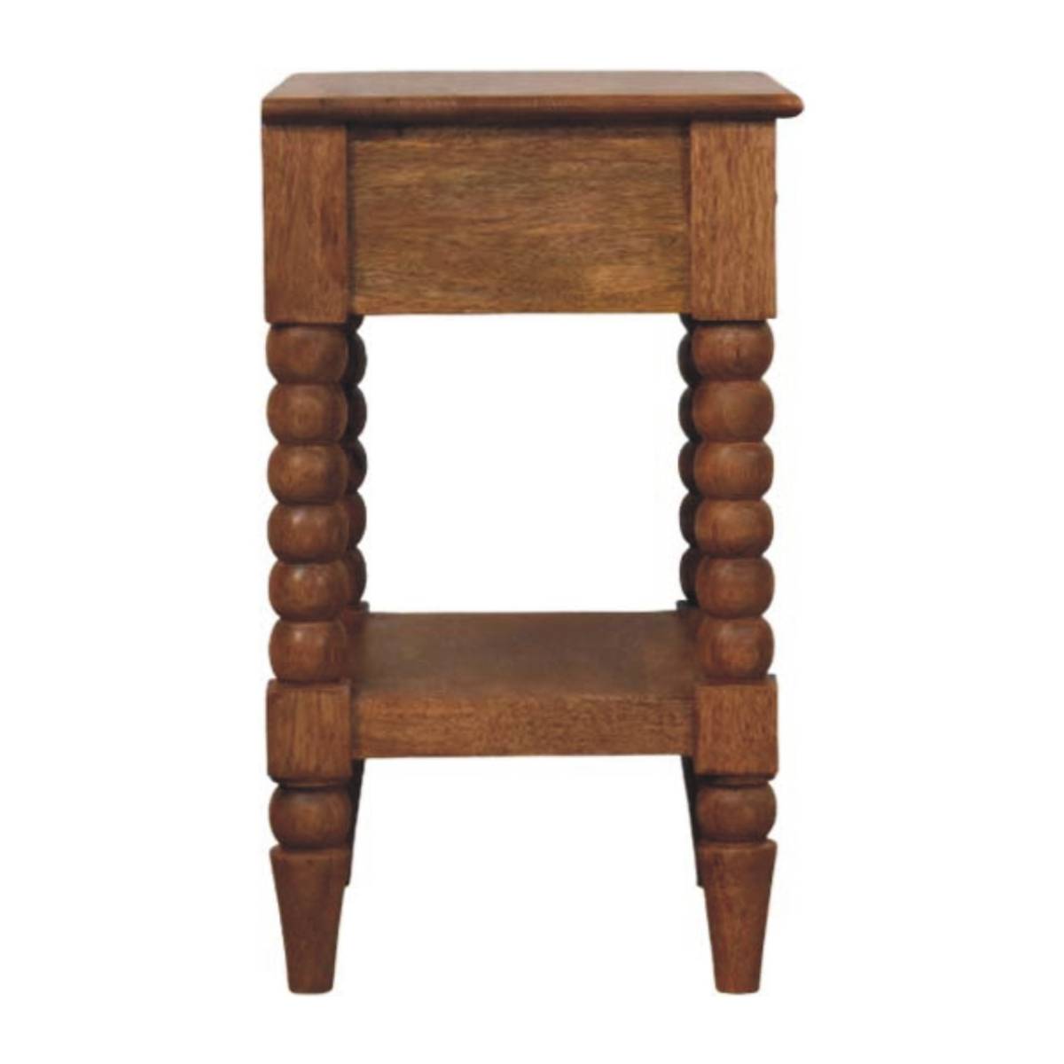 Artisan Furniture Solid Wood Spindle Bedside, 1 Drawer, 1 Shelf, Brown