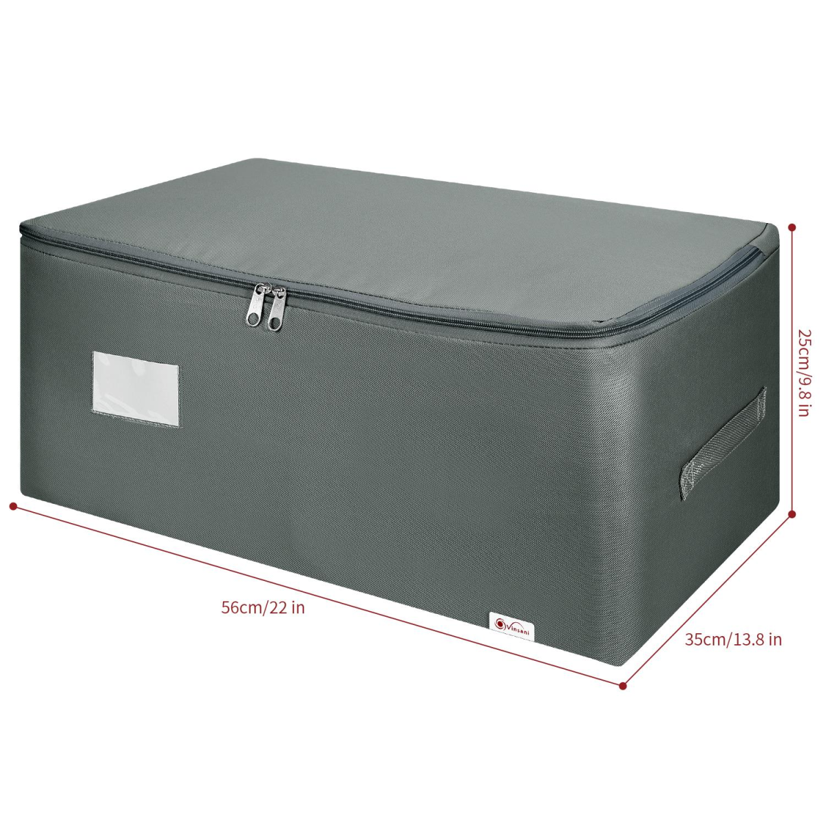 VINSANI 3PK STORAGE BAGS MEDIUM DGREY 1010291