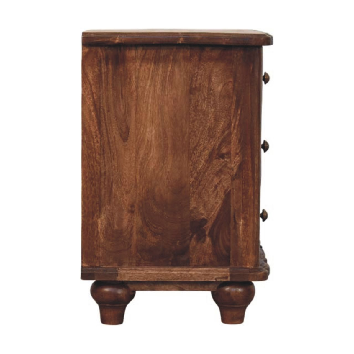 Artisan Furniture Solid Wood Valencia Bedside, 3 Drawers, Brown