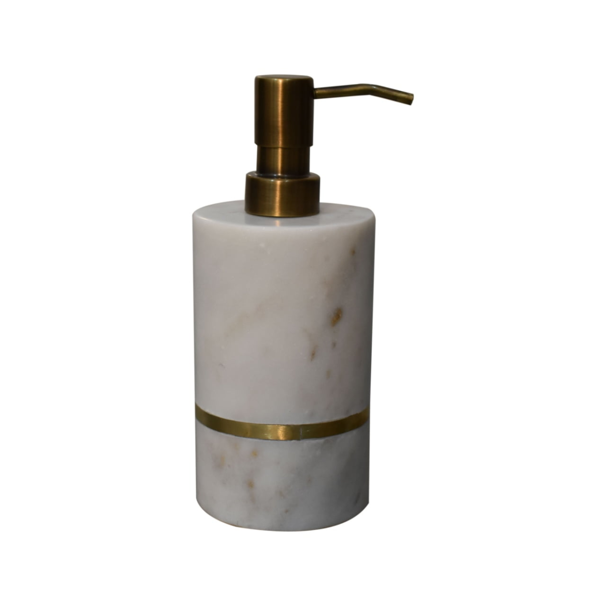 Artisan Furniture Bathroom Accessories - Brass Inlay Bathroom Set of 5, White Marble