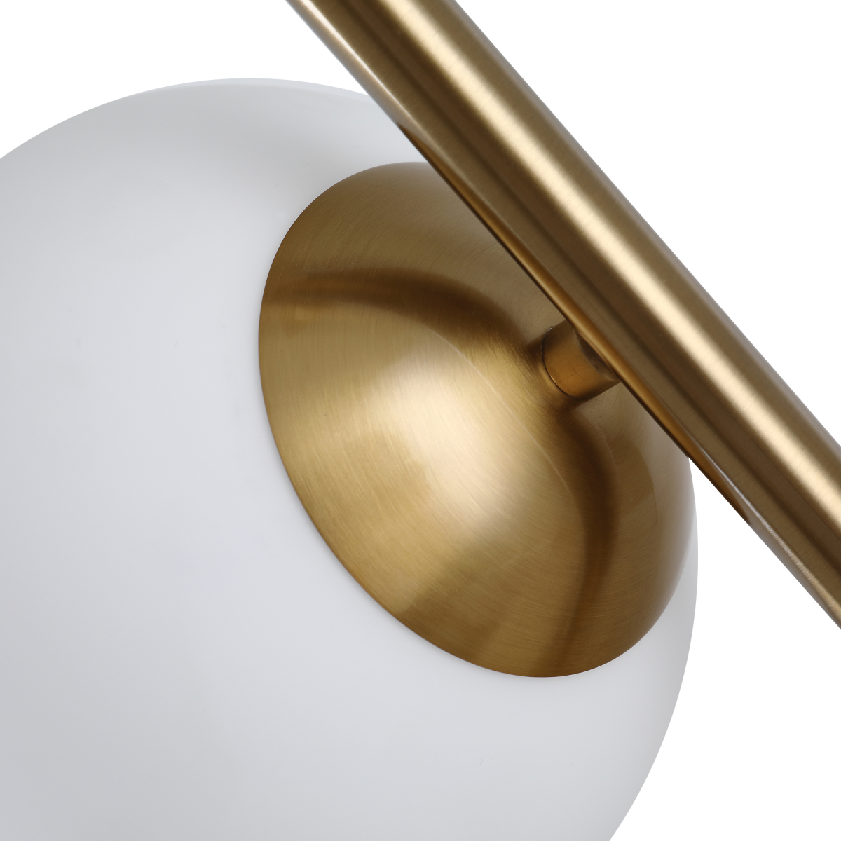 2 Glass Shade Floor Lamp Metal Pole Modern Decorative Floor Switch Gold HOMCOM