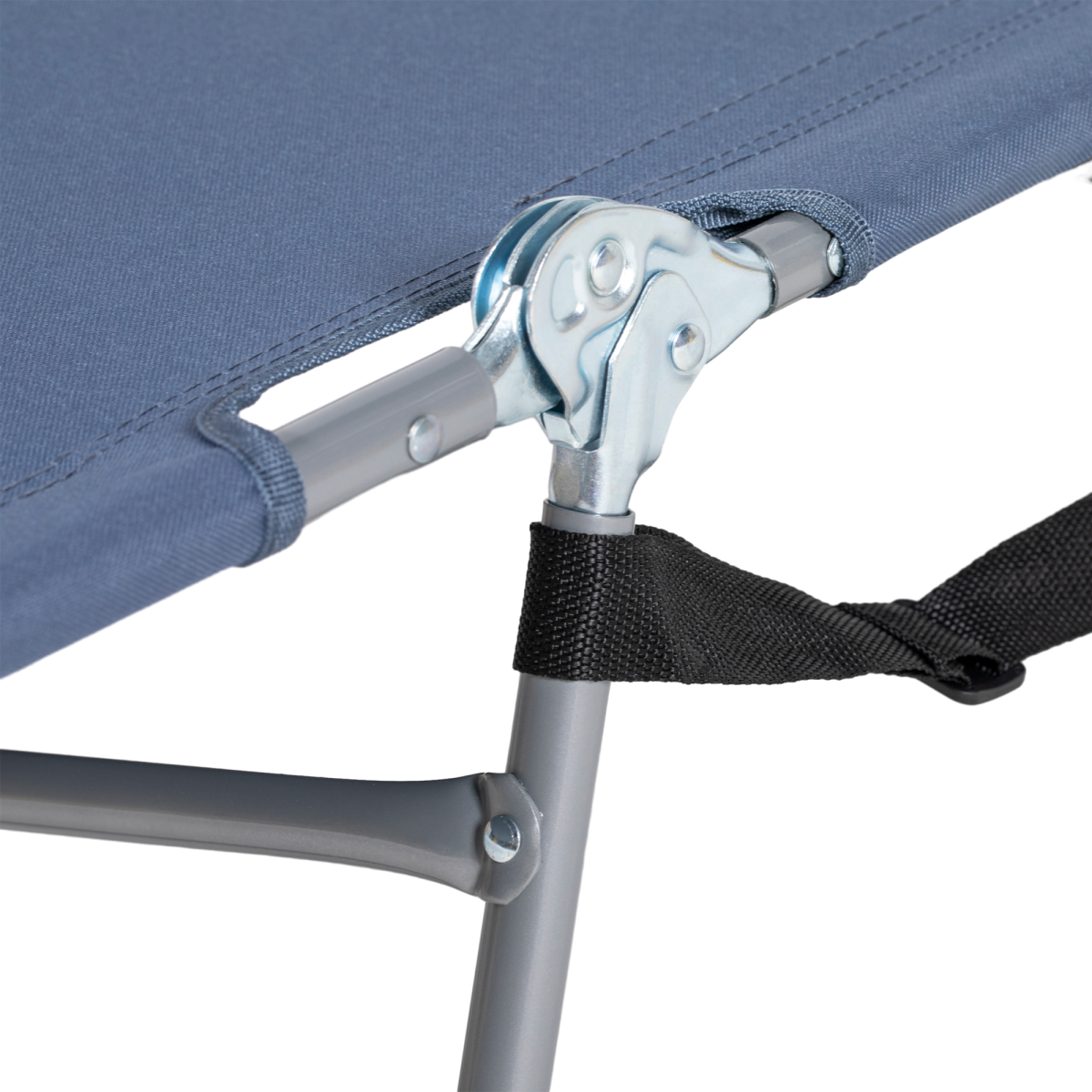 Outsunny Beach Chaise Lounge Portable Adjustable Backrest with Face Cavity Grey