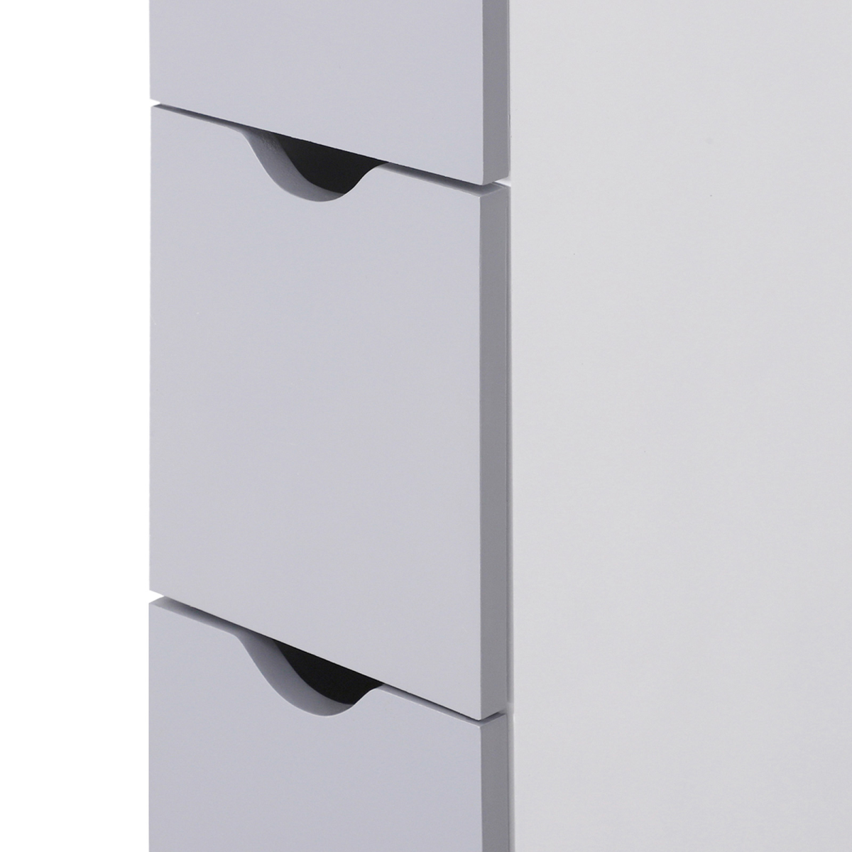 HOMCOM Bathroom Storage Cupboard Thin Cabinet Unit Shelf White w/ Drawers