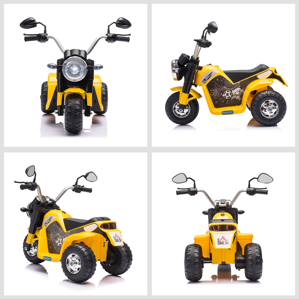 Kids 6V Electric Motorcycle Ride-On Toy Battery 18 - 36 Months Yellow HOMCOM
