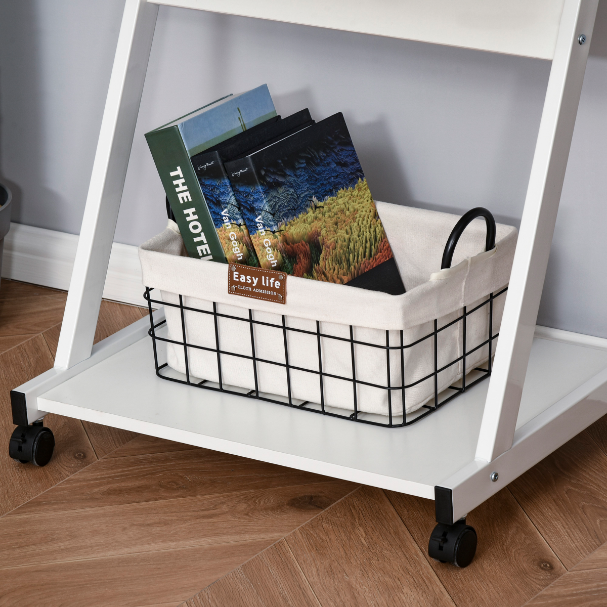 Computer Desk with 4 Moving Wheels Sliding Keyboard Tray White