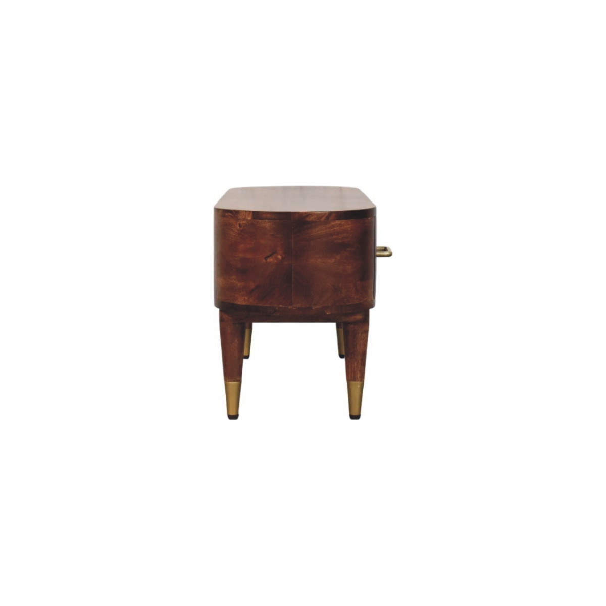Artisan Furniture Solid Wood Two-Drawer Open-Slot Media Unit, Dark Brown