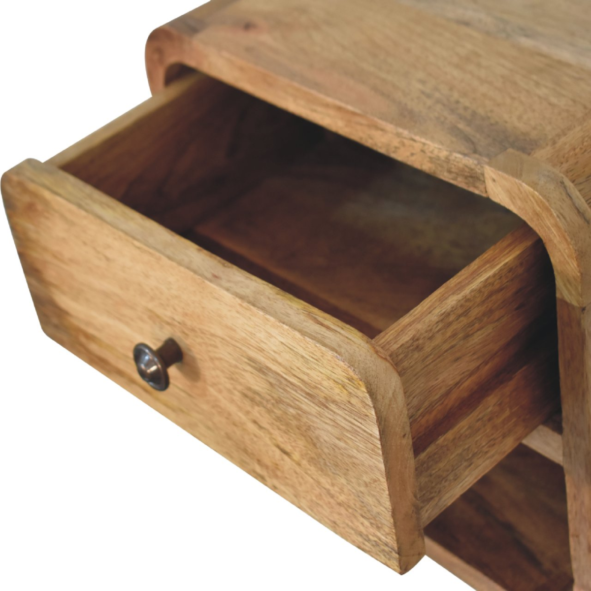 Artisan Furniture Solid Wood Mini Oak-ish Floating Open Bedside