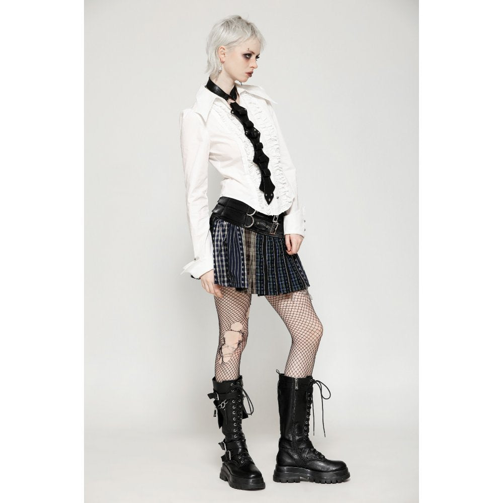Dark in Love Kaia Skeleton Punk Leather Bow Tie