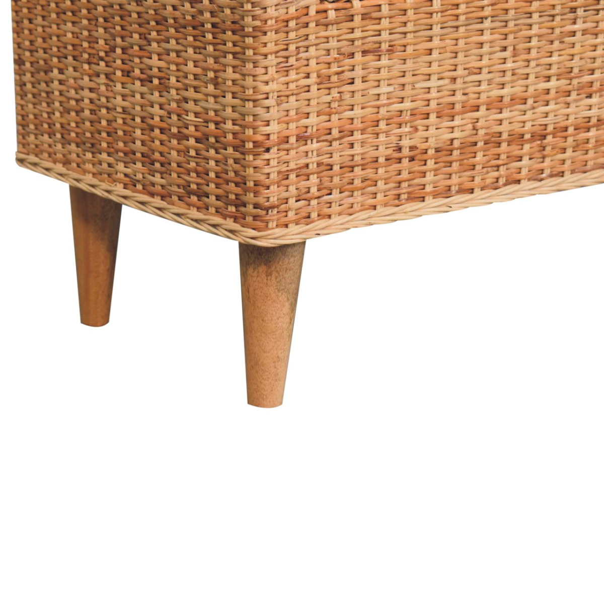 Artisan Furniture Solid Wood Upholstered Riviera Woven Bench, Cream & Beige