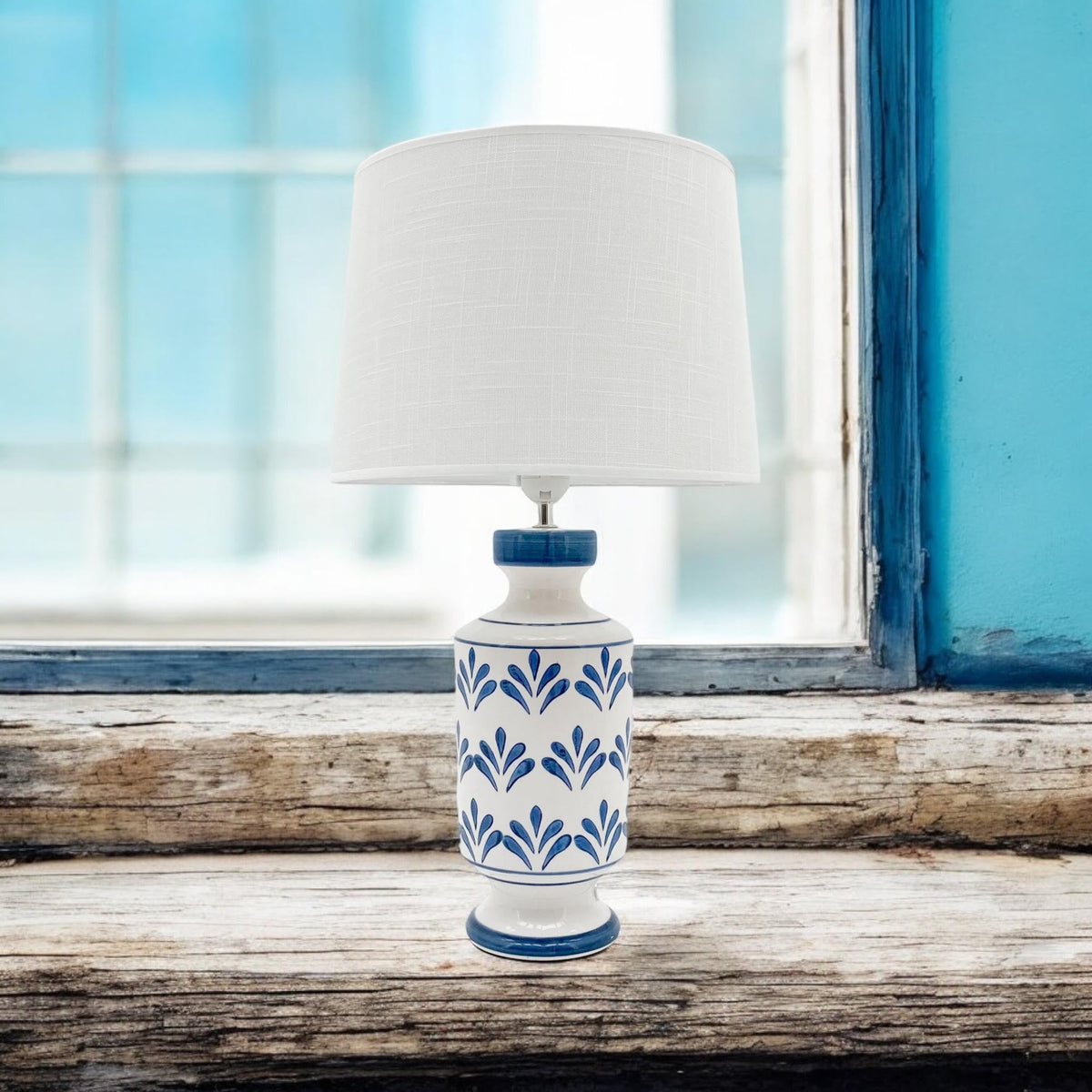 58CM TABLE LAMP AND FABRIC SHADE