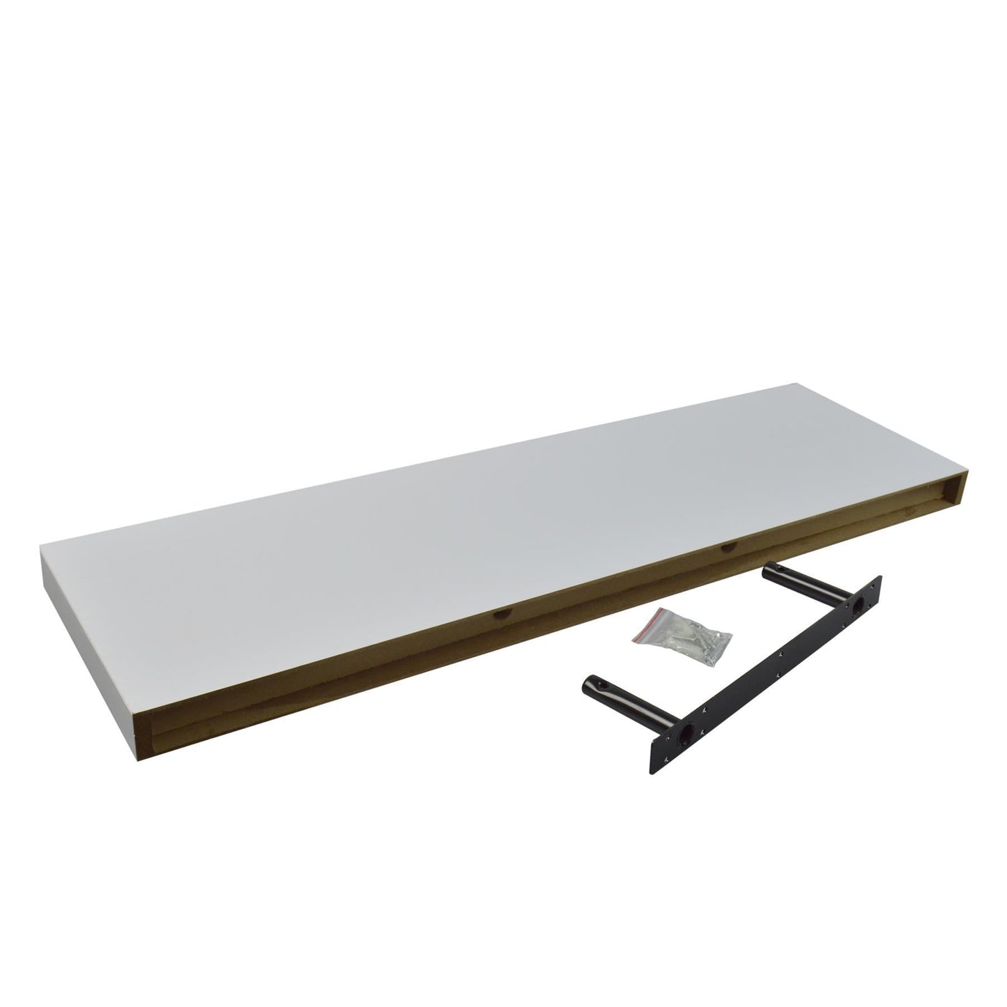 100cm White Modern Floating Shelves - Pack of Two