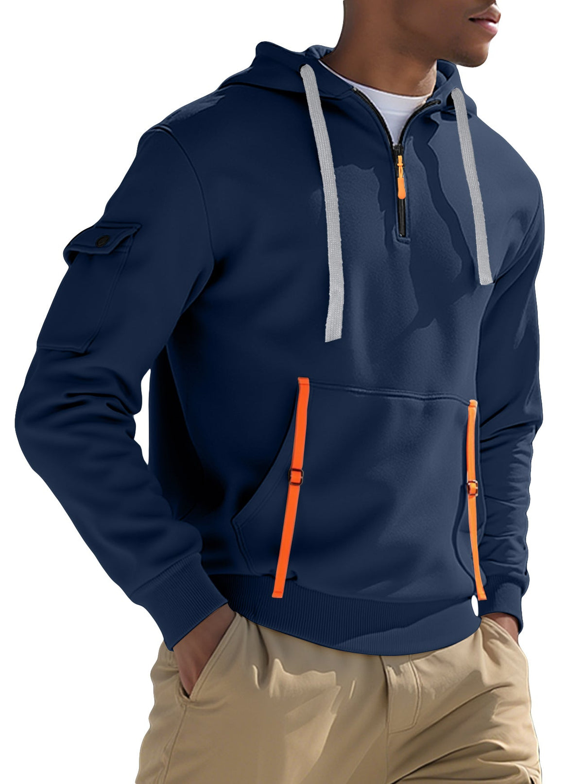 Men's Fleece-lined Casual Sweatshirt Fashion Hoodie