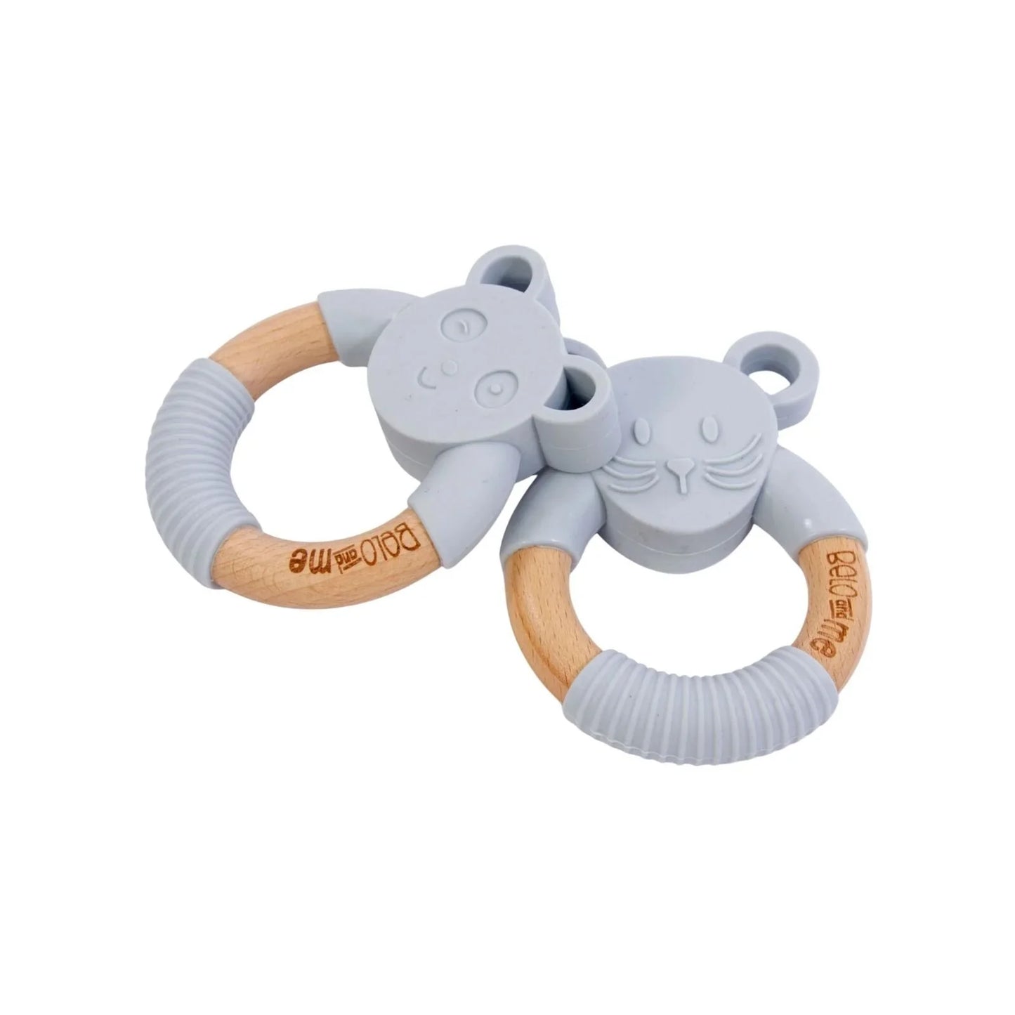 Belo&Me Penny Panda Animal Wood Teether 3+ months - Blue