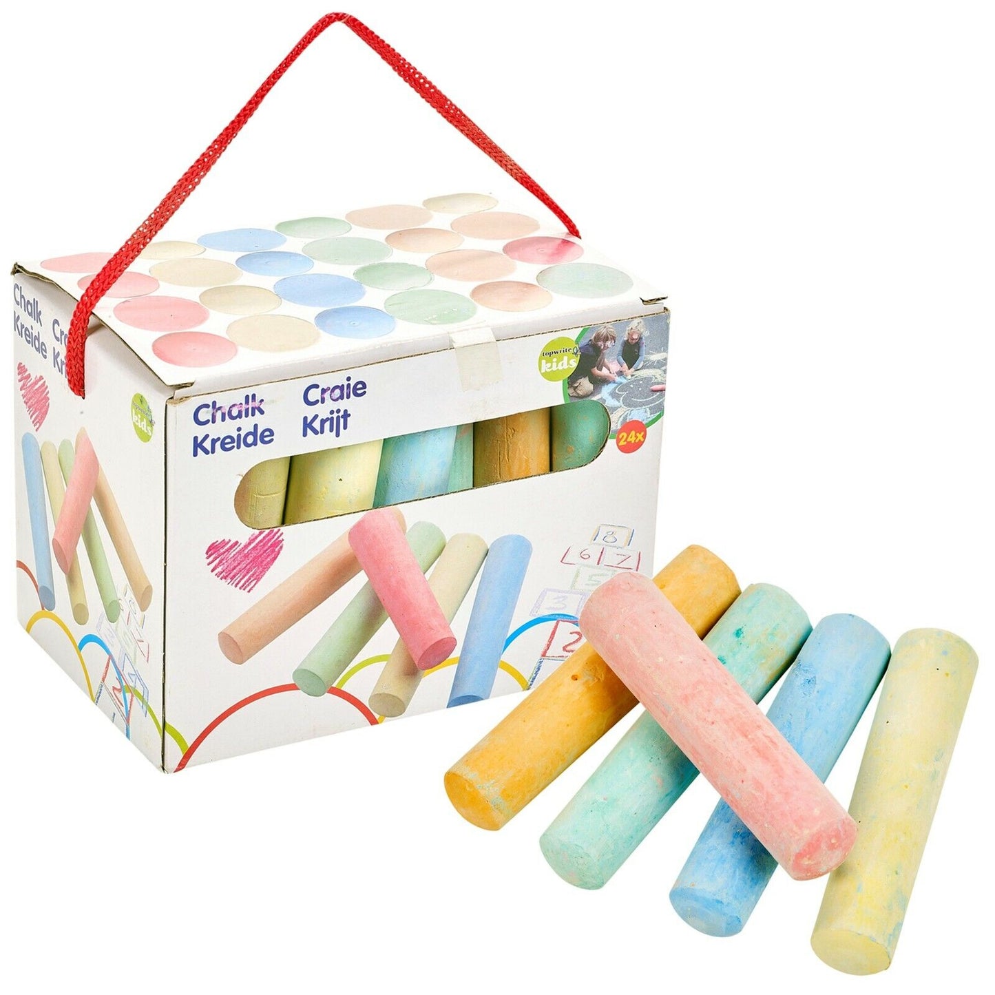 15 or 54 Piece Coloured Chalk Set Pavement Blackboard Children'S Gift Pub in Box
