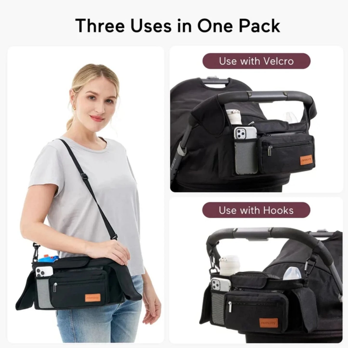 Momcozy All-in-One Stroller Organizer - Black