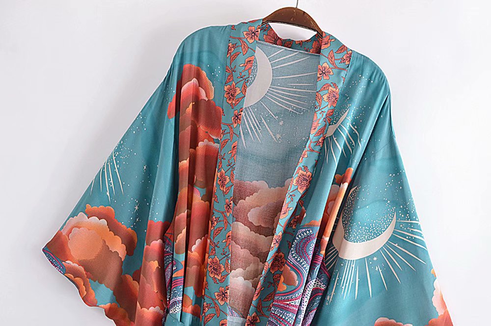 Premium Green Kimono Robe - Luxury Satin Dressing Gown for Women