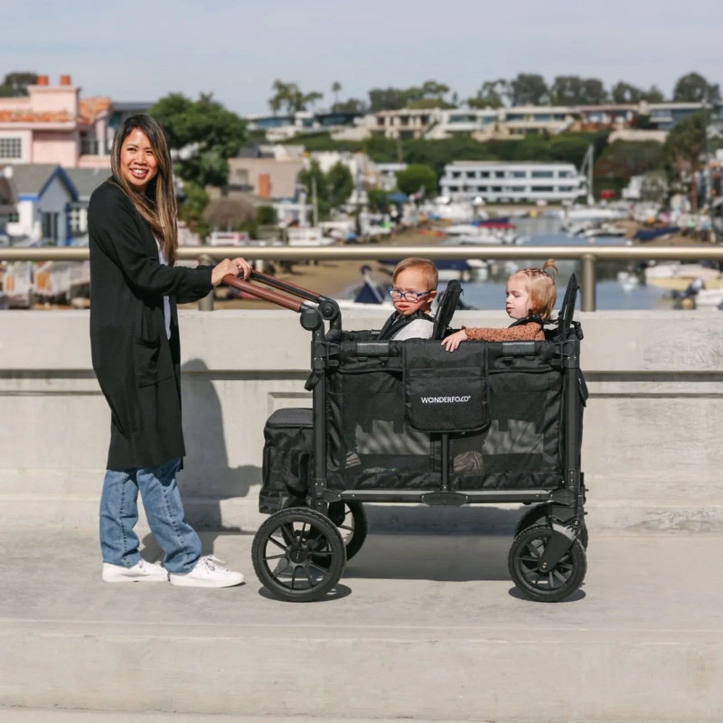 Wonderfold W2 Luxe Pro Stroller Wagon - Jet Black