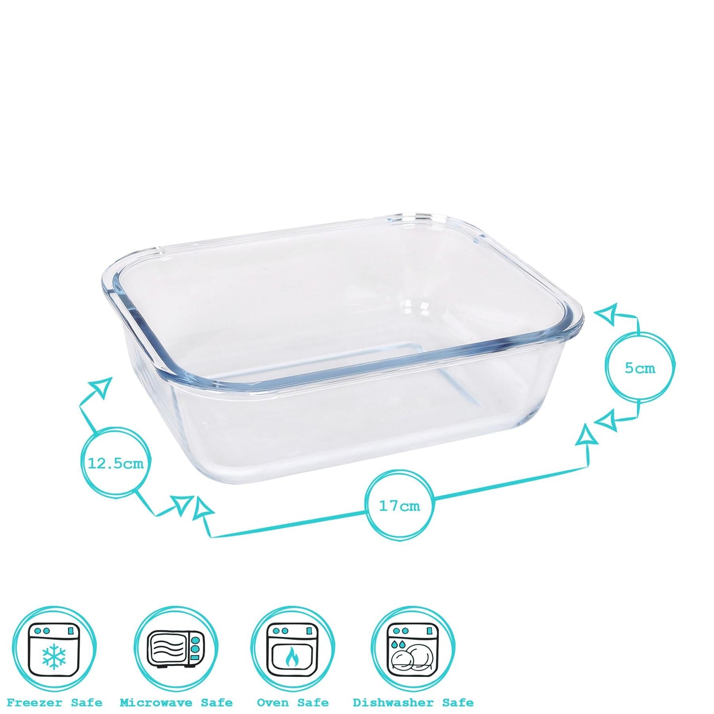 Rectangular Glass Cake Dish - 17cm x 12.5cm