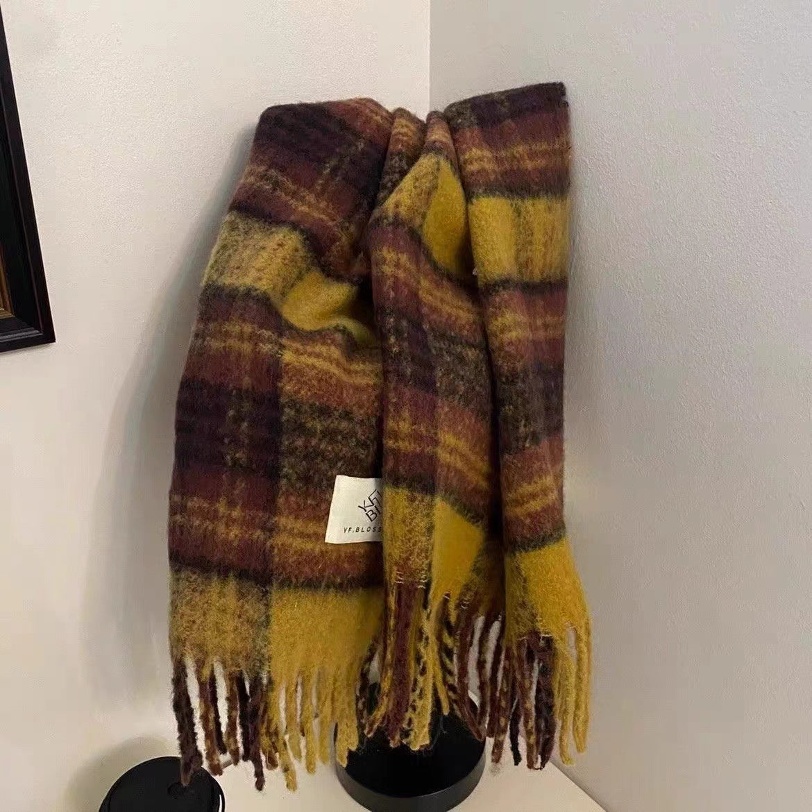 Women's Plaid Winter Scarf - Luxe Oversized Shawl & Wrap
