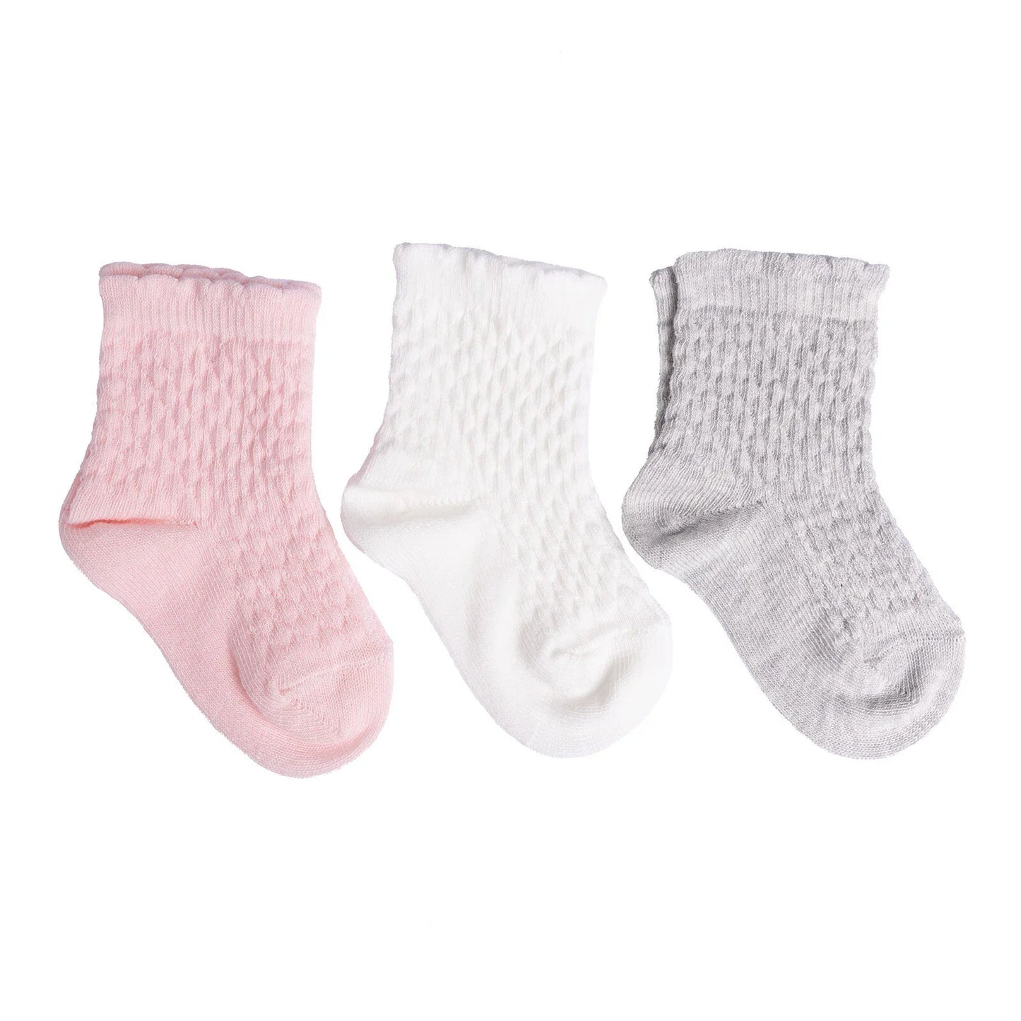 HelloBaby Girl Baby Socks 3 Pack - Light Pink