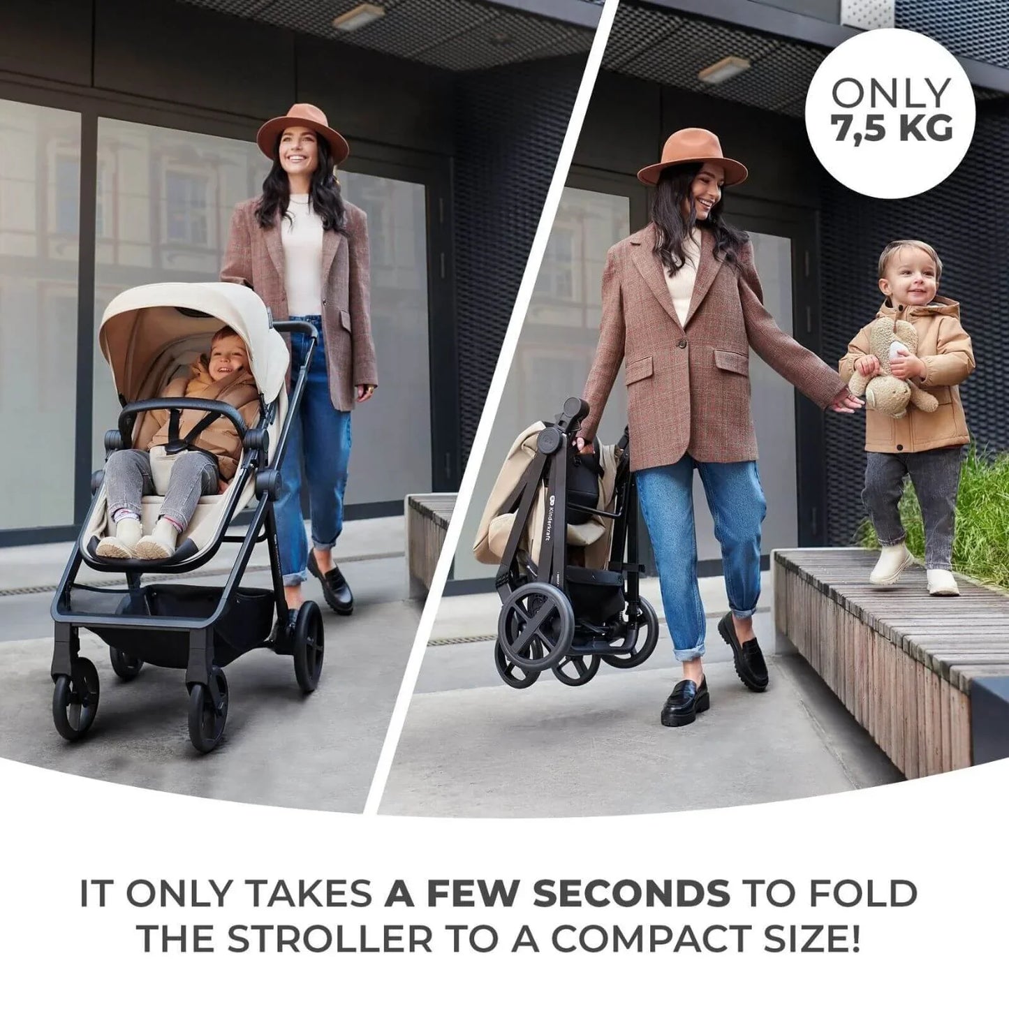 Kinderkraft Newly Mink Pro 4-in-1 Travel System - Classic Black