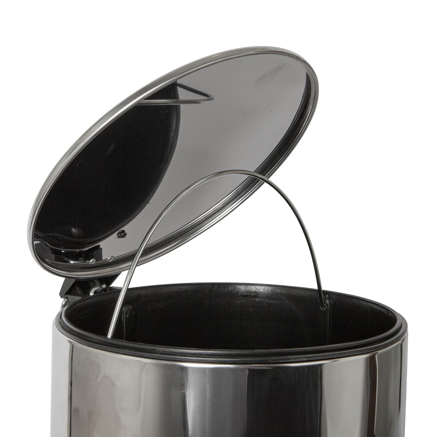 30L Black Round Stainless Steel Kitchen Pedal Bin