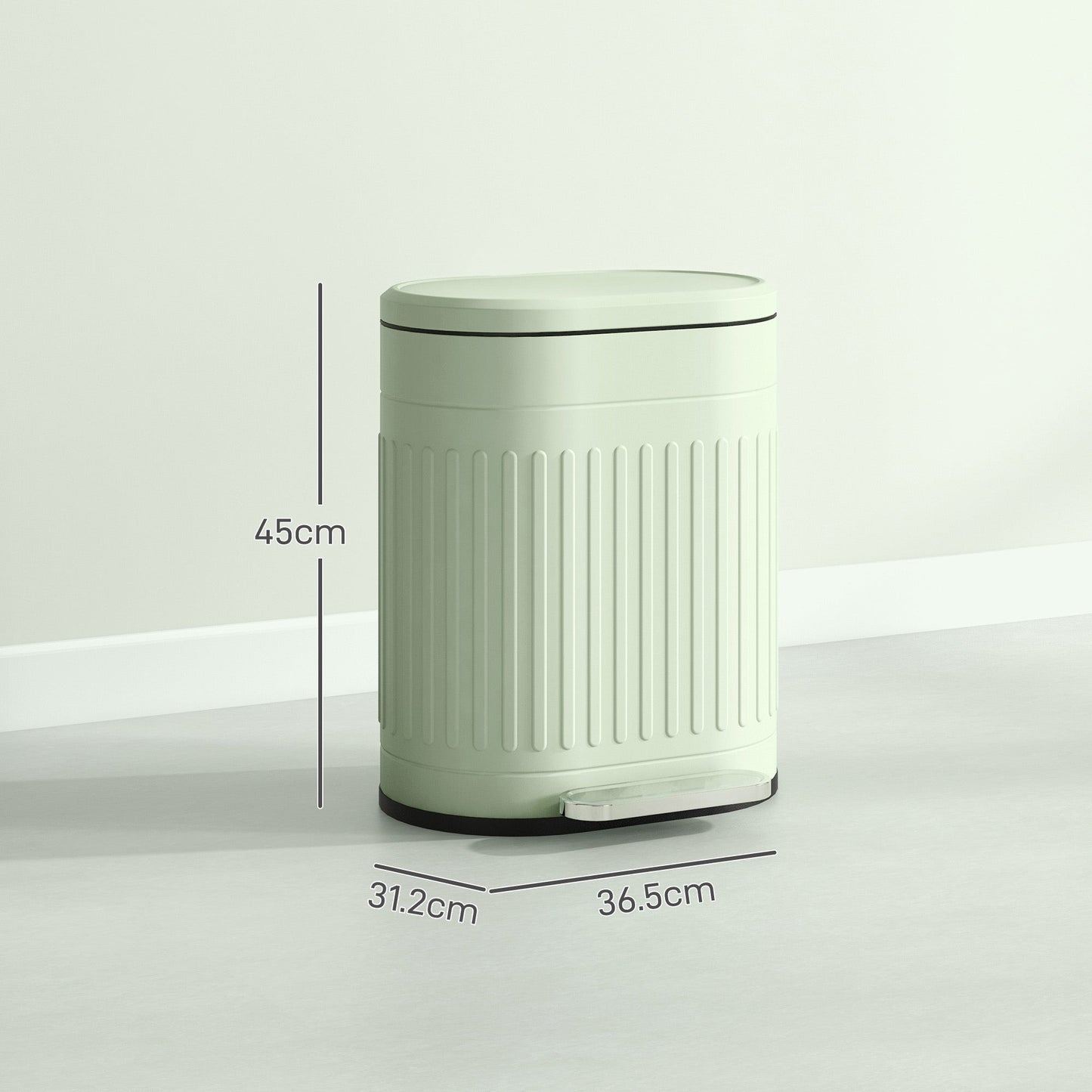 HOMCOM 20L Pedal Bin, Metal Kitchen Bin with Soft-close Lid