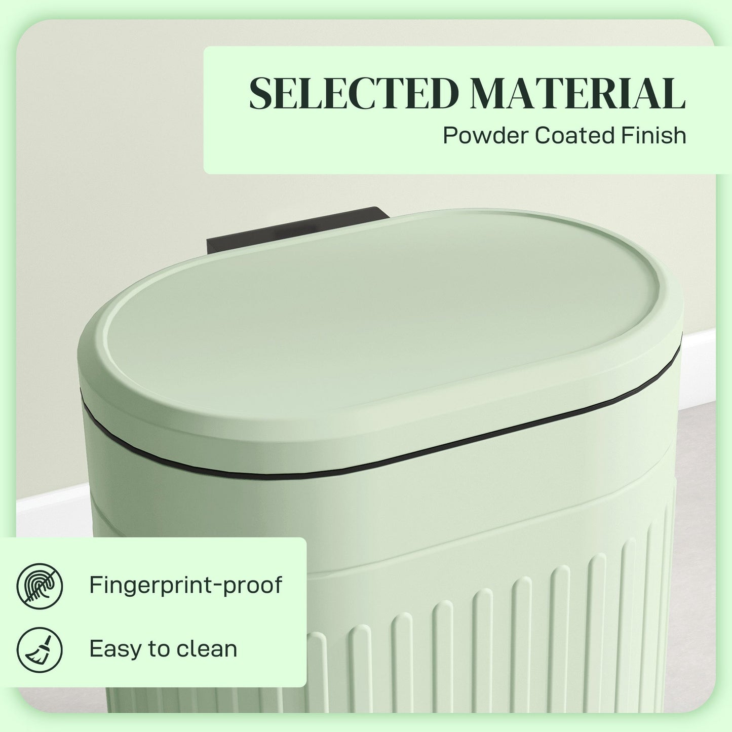 HOMCOM 20L Pedal Bin, Metal Kitchen Bin with Soft-close Lid